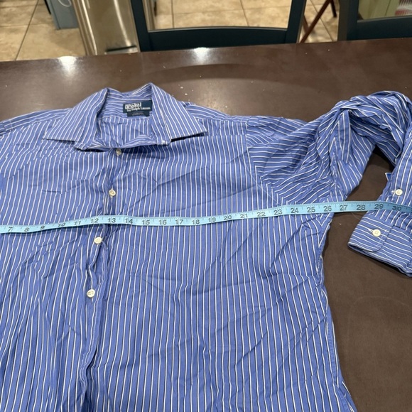 Ralph Lauren Polo Blue and White Striped Shirt - Picture 6 of 7